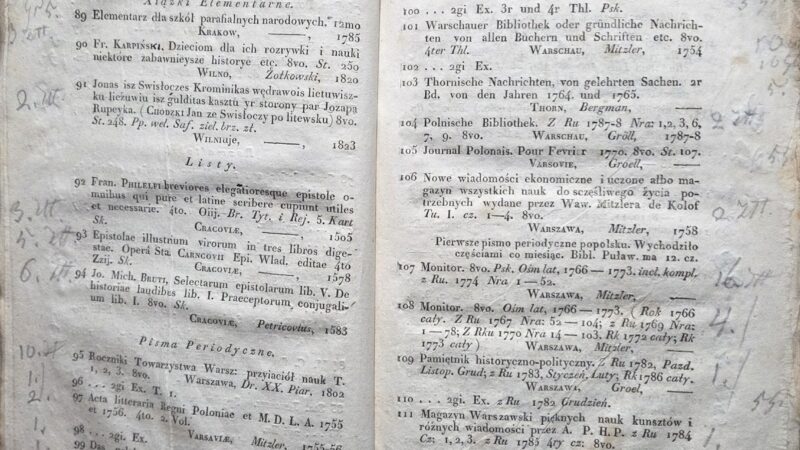 Karol Sienkiewicz. Liber VII. Katalog duplikat biblioteki puławskiej